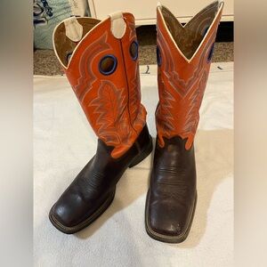 Tony Lama Men's Western Boots - Orange and Brown
